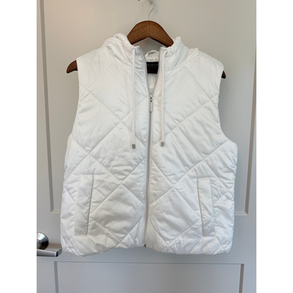 Marc New York Andrew Marc White Sleeveless Puffer Jacket Vest Size Large